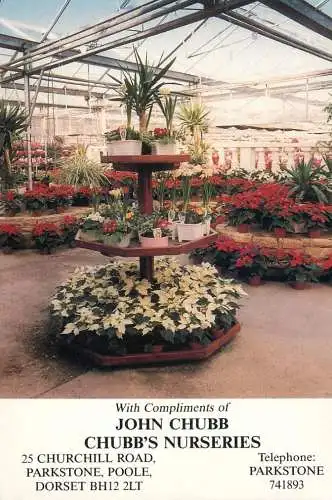 Greetings card Advertising John Chubb nurseries