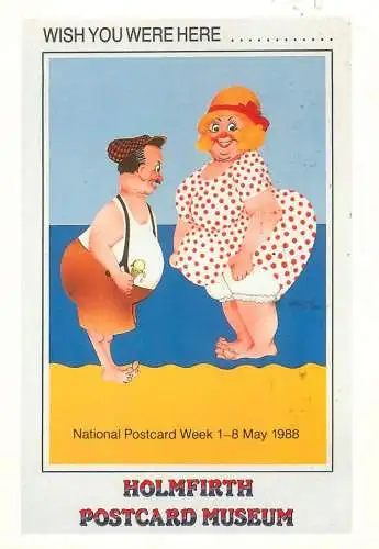 Greetings card advertising Holmfirth postcard museum 1992