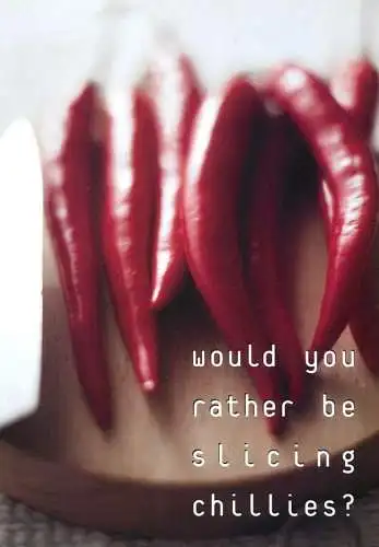 Greetings card advertising Birds eye change the way you eat forever