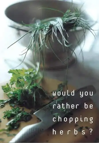 Greetings card advertising Birds eye change the way you eat forever