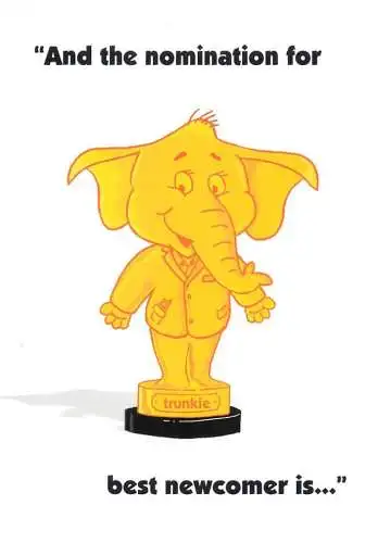 Greetings card advertising Trunkie elephant