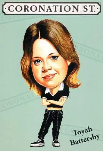 Greetings card advertising Coronation St. Toyah Battersby