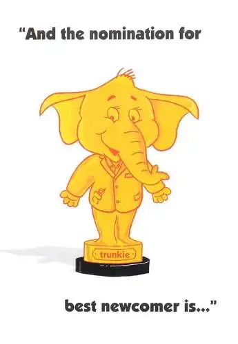 Greetings card advertising trunkie elephant