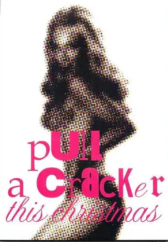 Greetings card advertising pull a cracker this christmas
