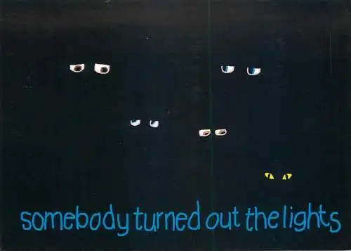 Greetings card advertising Lights out