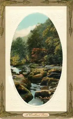 Greetings card painting A Woodland Scene
