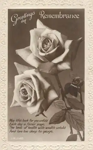 Greetings card in remembrance flower