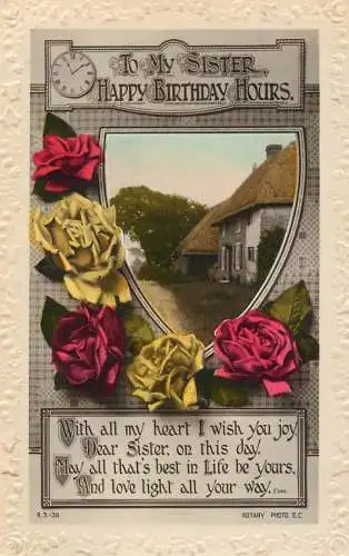 Greetings card Birthday flowers