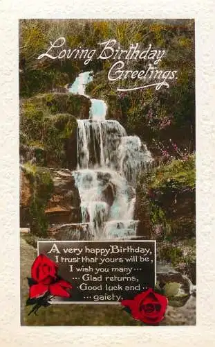 Greetings card Birthday waterfall