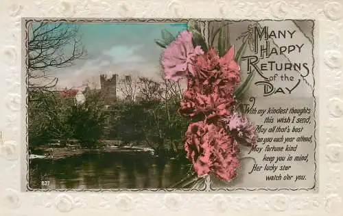 Greetings card Happy Birthday many returns