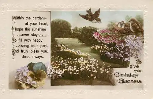 Greetings card Happy Birthday birds