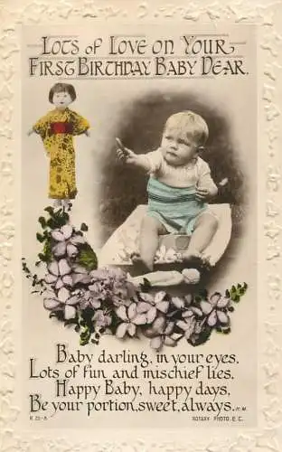 Greetings card Birthday wishes baby