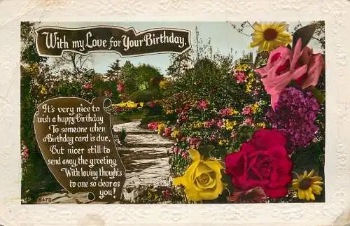 Greetings card birthday thoughts love