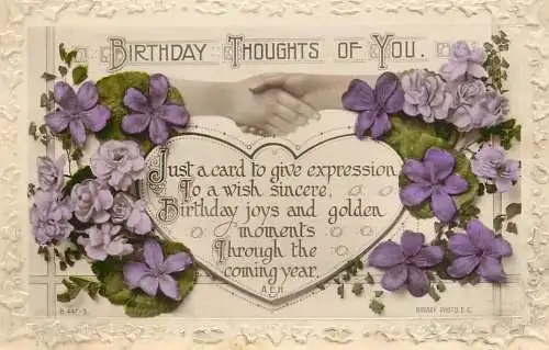 Greetings card birthday thoughts