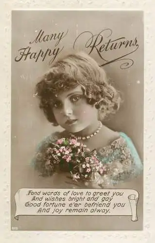 Greetings card birthday thoughts many happy returns