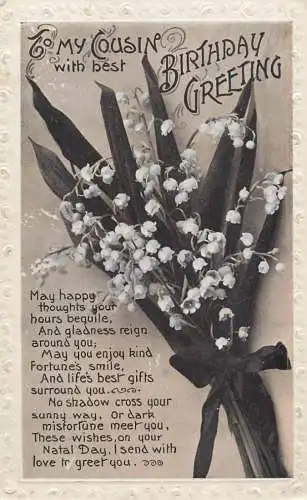 Greetings card birthday thoughts