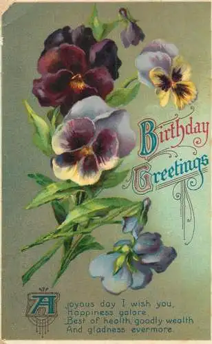 Greetings card birthday greetings