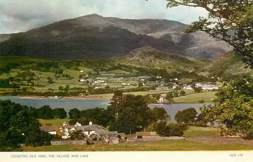 England Coniston - the Village & Lake panoramic view
