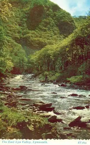 England Lynmouth East Lyn Valley picturesque natural landscape