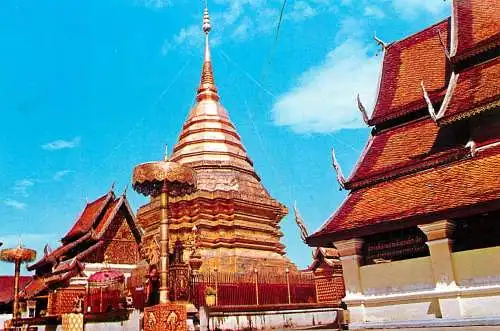 Thailand Chedee of Wat Phrathat mountain Doi-Suthep at Chiengmai