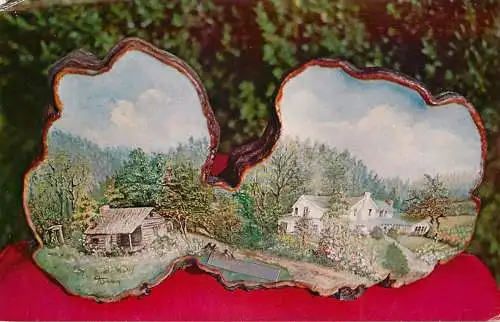 Painting postcard Pisgah view ranch North Carolina by Happy Johnson
