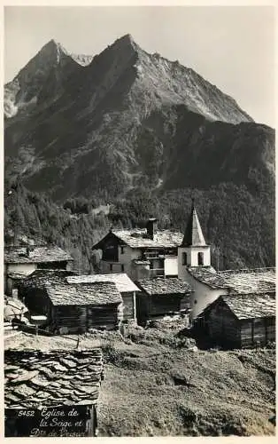 Switzerland eglise de la Sage et Dents de Veisivi