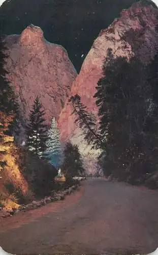 USA Colorado Springs CO Pillars of Hercules in South Cheyenne Cannon night view