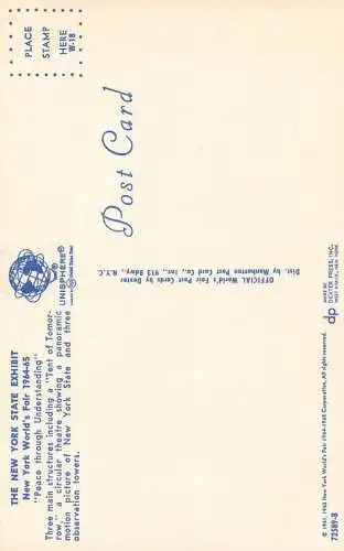 USA New York Worlds Fair 1964-1965 "Peace through Understanding" - Tent of Tomorrow night view
