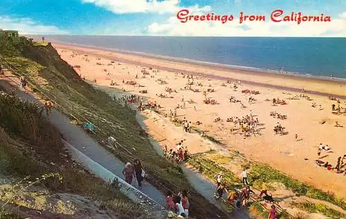 USA greetings from California beach view littoral types and scenes