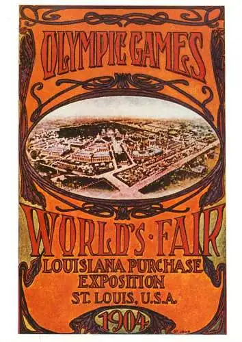 Olympic Games pictorial poster card World's fair Louisiana St. Louis USA 1904