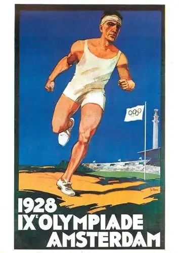 Olympic Games pictorial poster card Netherlands Amsterdam 1928