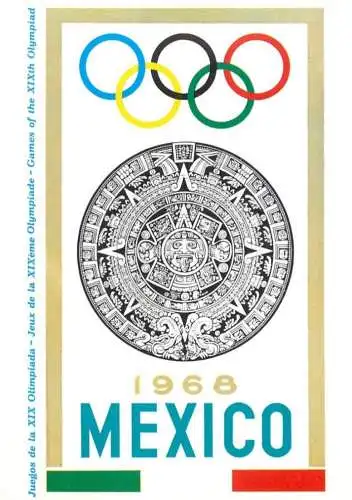 Olympic Games pictorial poster card Mexico 1968