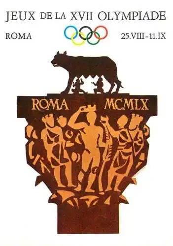 Olympic Games pictorial poster card Rome 1960