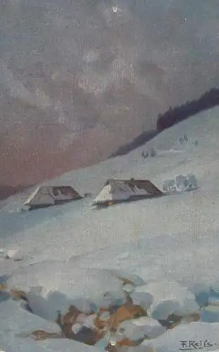 Germany painting Fr. Reiss winter im Schwarzwald