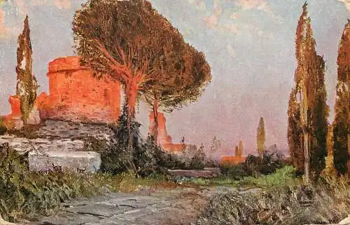 Germany painting castle ruins and landscape