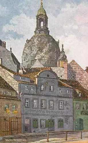 Germany Alt Dresden mit Frauenkirche Walter Benkert 1917 painting