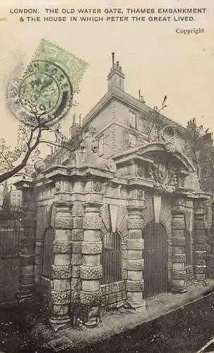 United Kingdom England London old water gate Thames embankment
