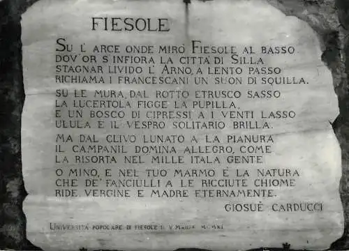 Italy Fiesole ode de Giosue Carducci