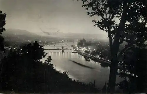 Hungary Budapest Danube general view nocturnal aspect