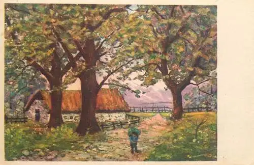 AK Allemagne Landschaft painting village scene