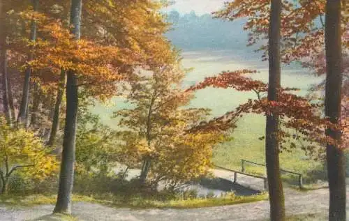 AK Allemagne Landschaft painting forest and river