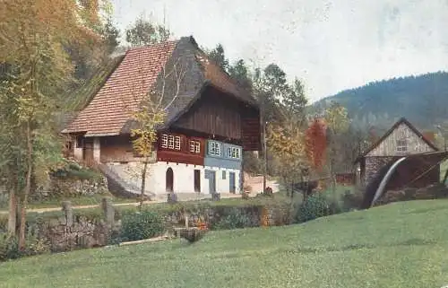 AK Allemagne Landschaft painting house scenery 1918