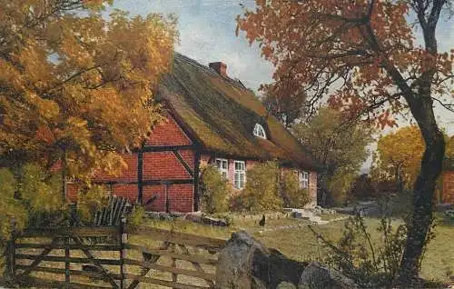 AK Allemagne Landschaft painting house in the village