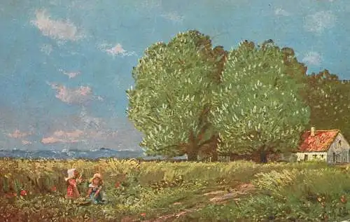 AK Allemagne Landschaft painting Kunstverlag Rehn Linzen Cassel