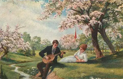 AK Allemagne Landschaft painting Danische Kunst