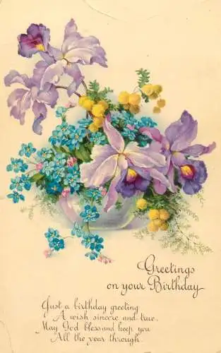 British greetings postcard on your birthday