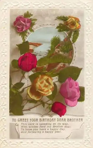 British greetings postcard brother's birthday