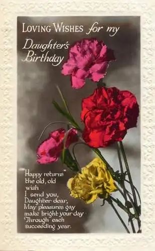 British greetings postcard daughter's birthday
