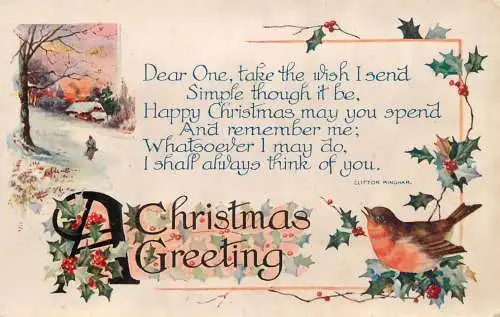 British greetings postcard Christmas greeting