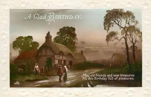 British greetings postcard glad birthday